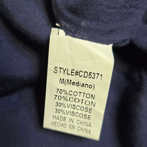 MIA & TESS navy blue micro stripe button front sleeveless pinafore dress M - Picture 4 of 9